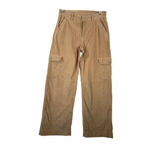 American Eagle super High rise baggy corduroy cargo pants‎ tan sz 8